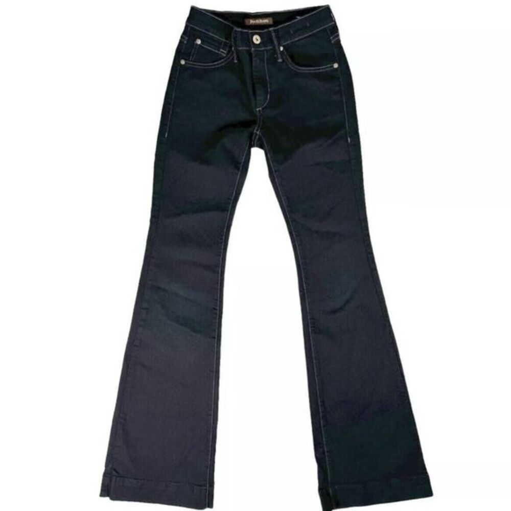 James Jeans Humphrey Flare Leg Size 25 Dark Wash Denim Wide Trouser Hem Stretch